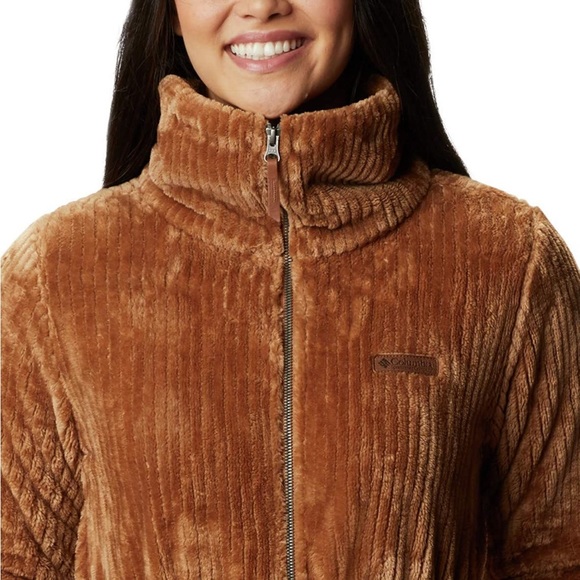 NWT Columbia Women's Fire Side Sherpa Long Full Zip, Elk Stripe, Small & Medium - Picture 4 of 5